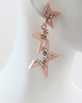 DAZZLING STARS DROP EARRING - ROSE GOLD