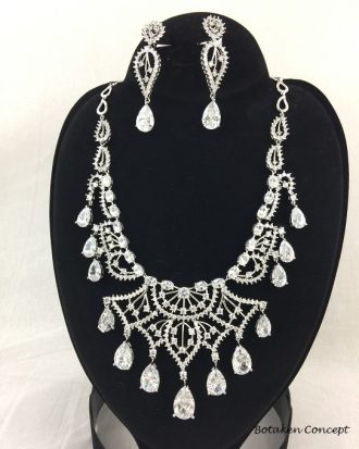 Cubic Zirconia all silver stones. 