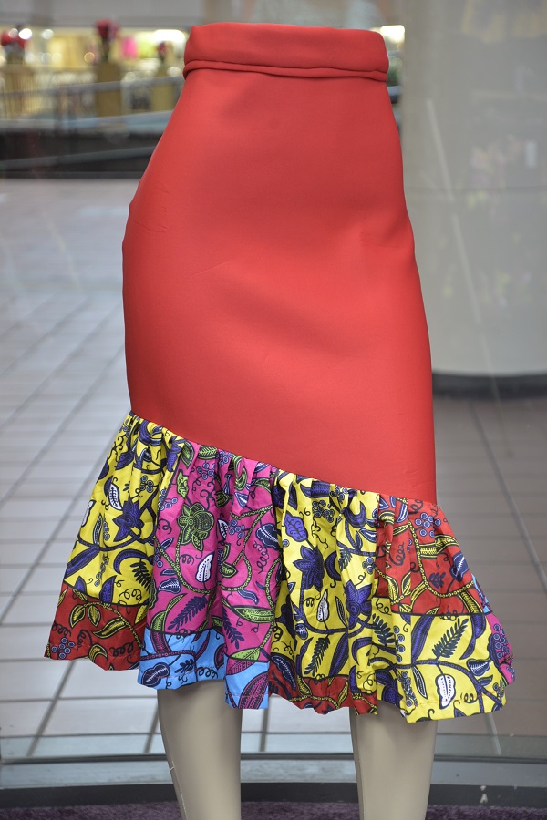 Red Bodycon Skirt BOTAKEN Concept Afrocentric