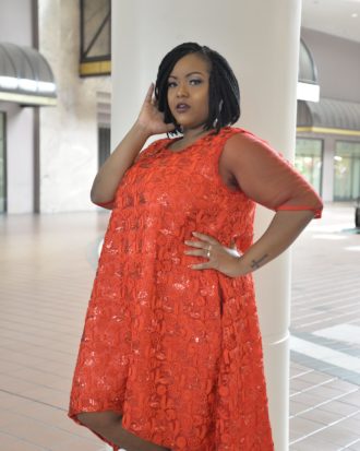 CHIC IMPACT SHIMMER RED DRESS