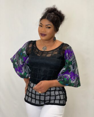 POSITIVE VIBES BLOUSE, BLACK