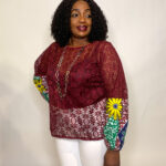 POSITIVE VIBES BLOUSE, BURGUNDY