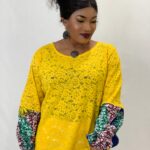 POSITIVE VIBES BLOUSE, MUSTARD
